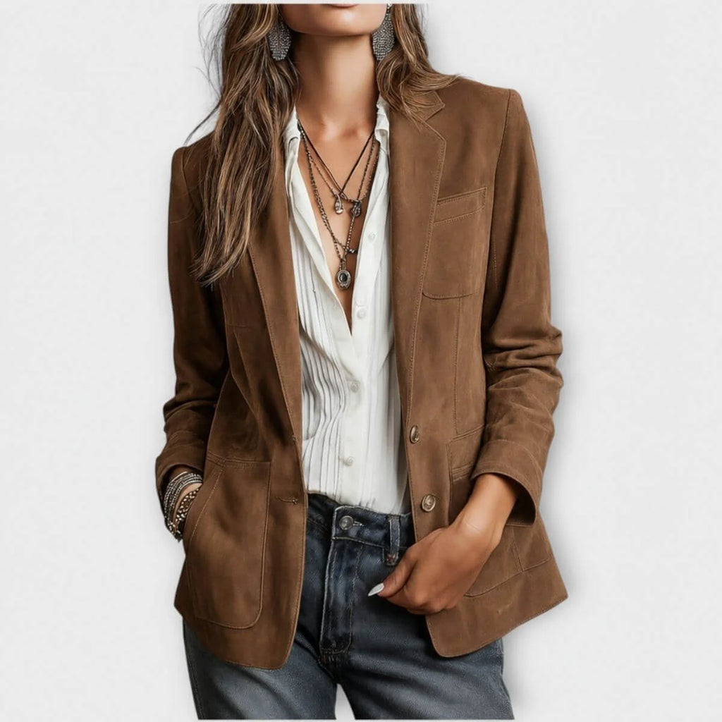 Rocío | Blazer Vintage de Ante Marrón