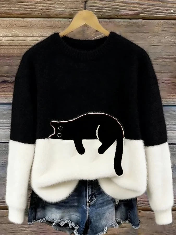 CARINE | JERSEY OVERSIZE ELEGANTE CON GATO