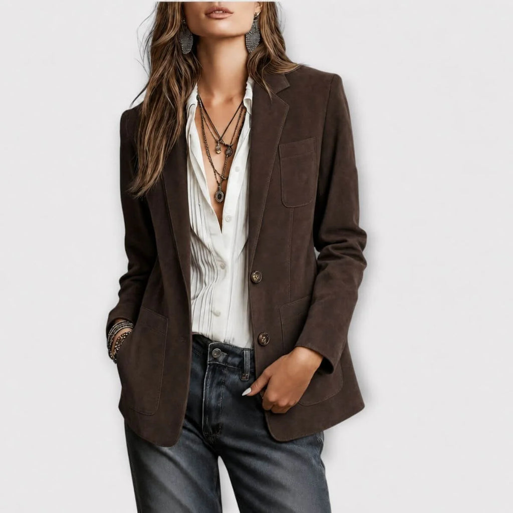 Rocío | Blazer Vintage de Ante Marrón
