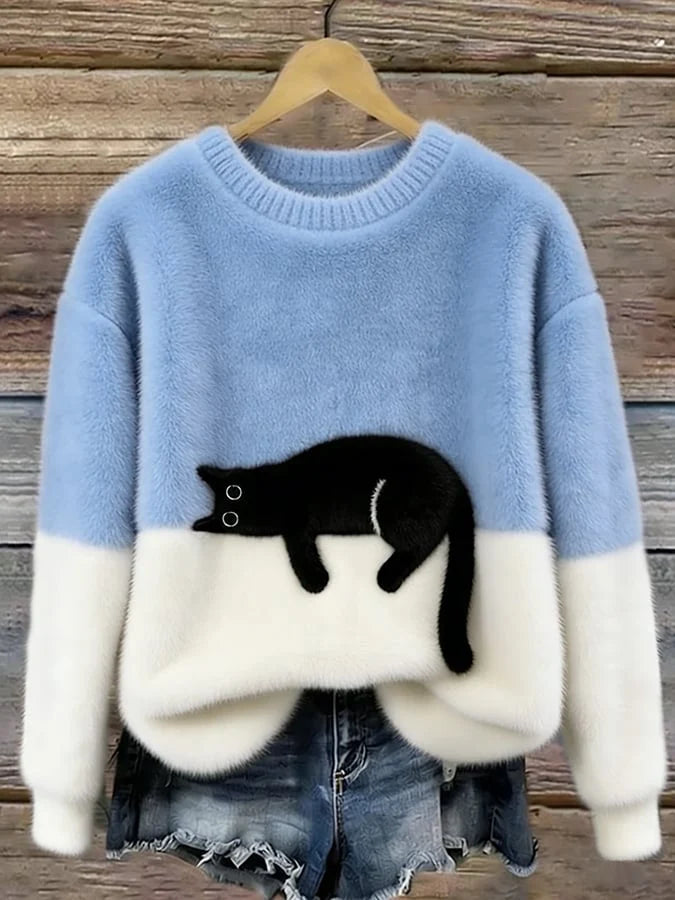 CARINE | JERSEY OVERSIZE ELEGANTE CON GATO