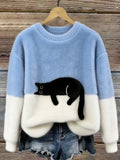 CARINE | JERSEY OVERSIZE ELEGANTE CON GATO