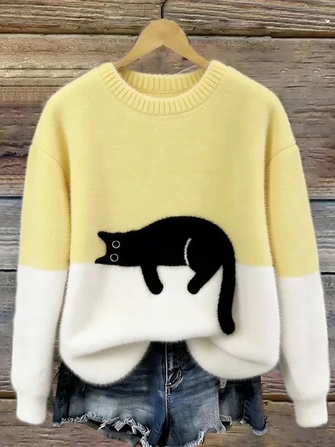 CARINE | JERSEY OVERSIZE ELEGANTE CON GATO