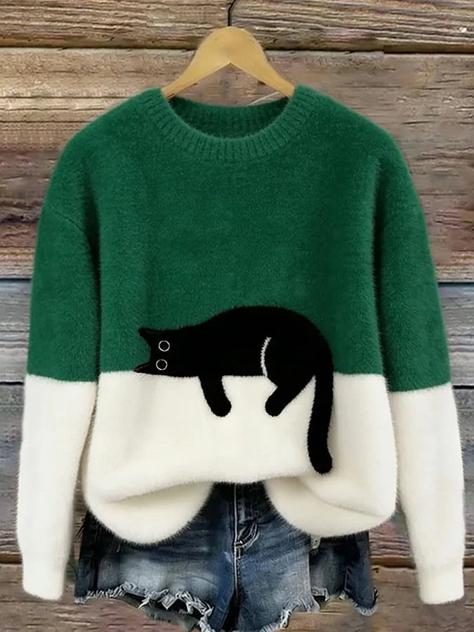 CARINE | JERSEY OVERSIZE ELEGANTE CON GATO