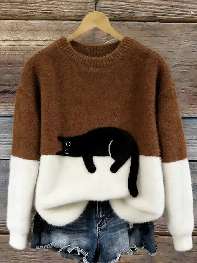 CARINE | JERSEY OVERSIZE ELEGANTE CON GATO