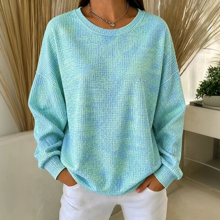 AURORA — SUÉTER OVERSIZE DE PUNTO WAFFLE TIE-DY