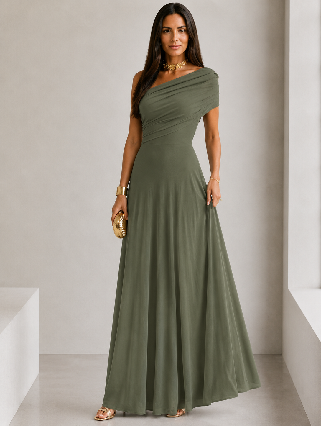 VALERIA | VESTIDO ELEGANTE DE HOMBROS DESCUBIERTOS