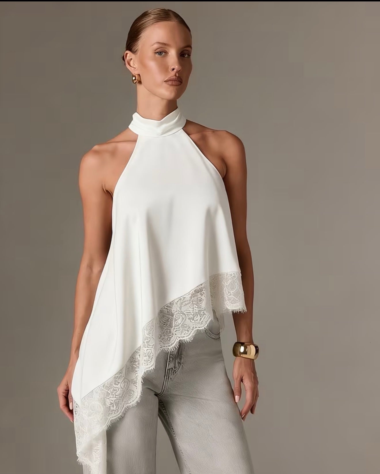 BLUSA ASIMÉTRICA ENCAJE