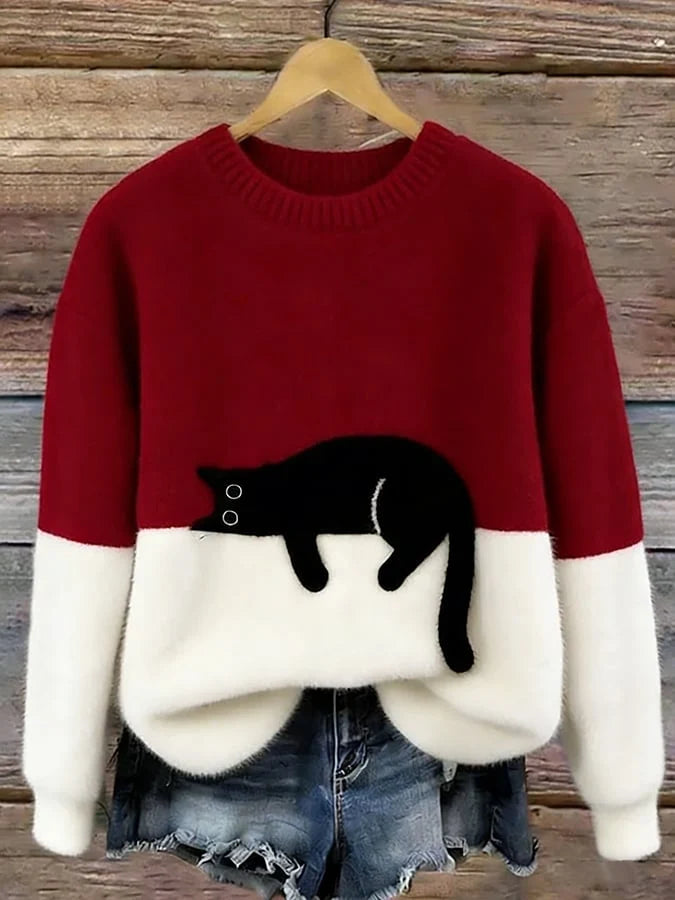CARINE | JERSEY OVERSIZE ELEGANTE CON GATO
