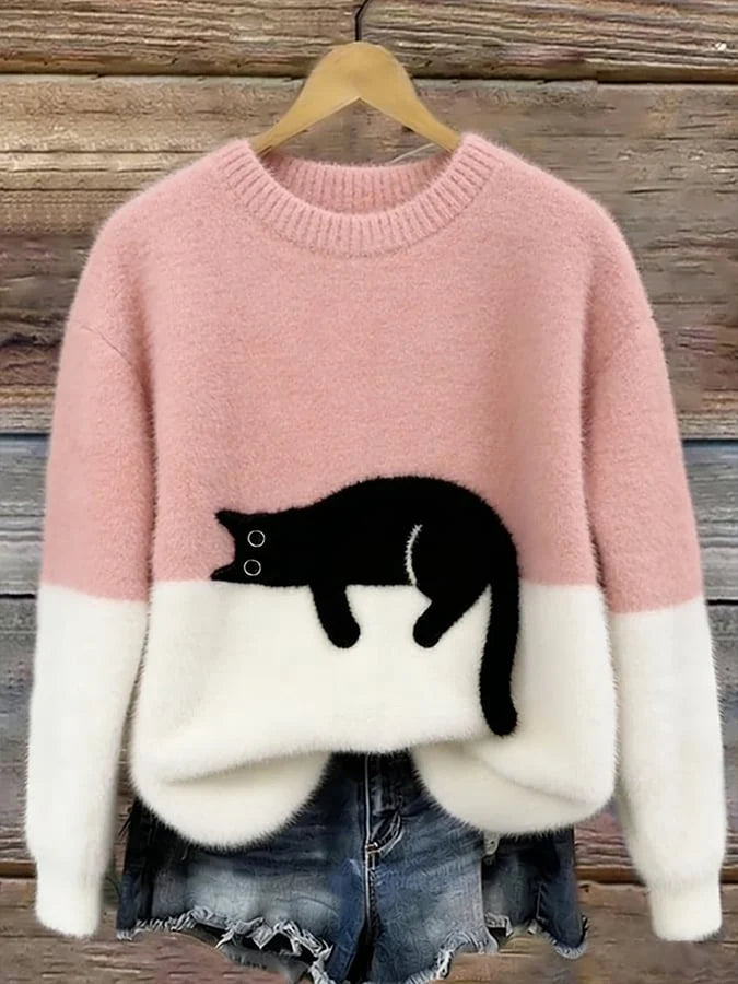 CARINE | JERSEY OVERSIZE ELEGANTE CON GATO