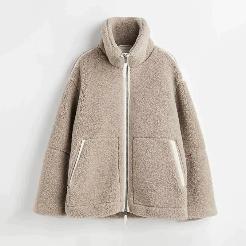 Silvana | Chamarra Teddy Oversize Cuello Alto