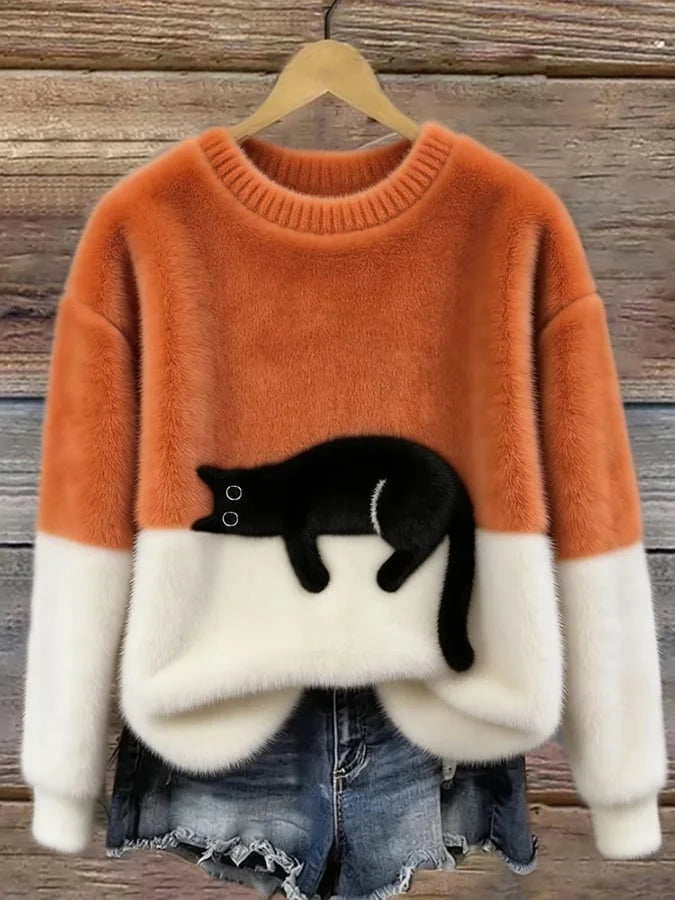 CARINE | JERSEY OVERSIZE ELEGANTE CON GATO
